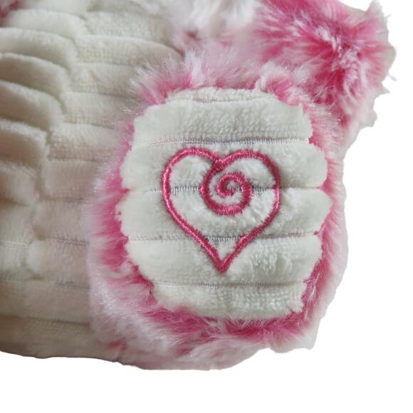 Pink Fox Plush 8" Stuffed Animal Toy Glitter Eyes Kids With Heart on Foot - Picture 7 of 11